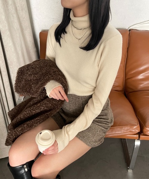 Ambre Ciel(アンブルシエル)の「タートルネックリブニット/WEB/EC限定商品(ニット/セーター・レディース・グリーン/グレー/オレンジ系その他/ブラック/アイボリー・FREE)」の10枚目の写真
