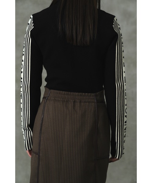 LEANN MOMENT(リーンモーメント)の「Block line straight skirt(スカート・レディース・ブラック/ブラウン・SMALL/MEDIUM)」の12枚目の写真