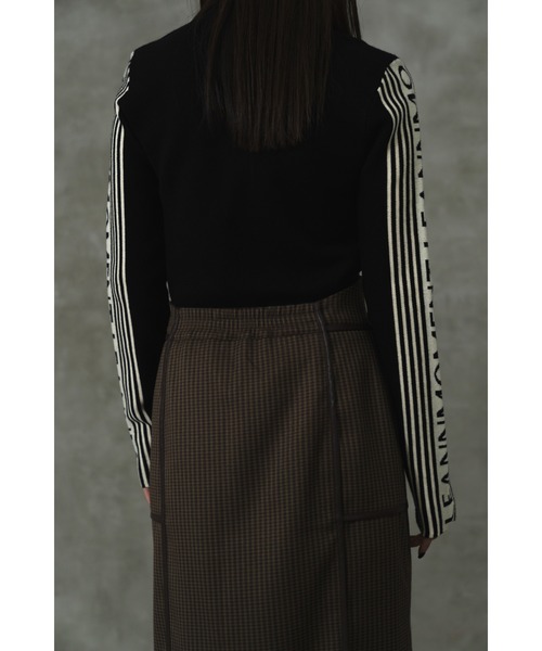 LEANN MOMENT(リーンモーメント)の「Block line straight skirt(スカート・レディース・ブラック/ブラウン・SMALL/MEDIUM)」の13枚目の写真