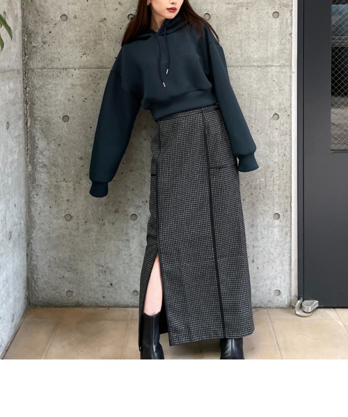 LEANN MOMENT(リーンモーメント)の「Block line straight skirt(スカート・レディース・ブラック/ブラウン・SMALL/MEDIUM)」の20枚目の写真