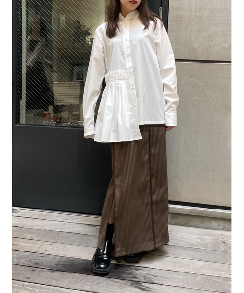 LEANN MOMENT(リーンモーメント)の「Block line straight skirt(スカート・レディース・ブラック/ブラウン・SMALL/MEDIUM)」の22枚目の写真