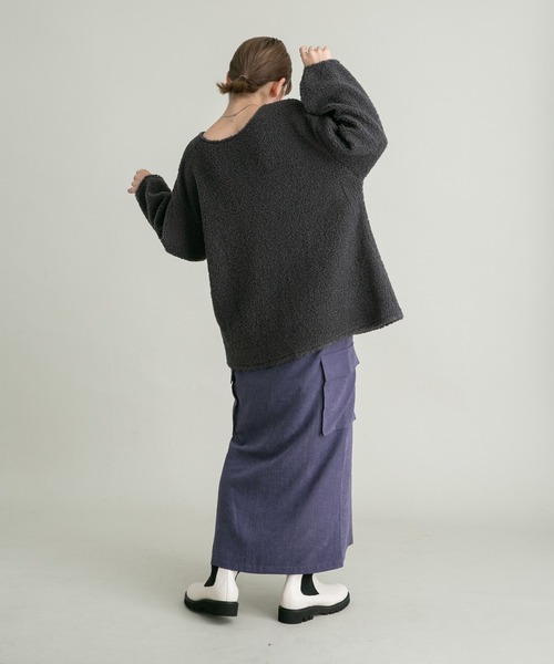 KBF（ケイビーエフ）の「前後2WAYボアトップス（その他トップス・レディース・アイボリー/ブラック/チャコールグレー・ONE）」の18枚目の写真