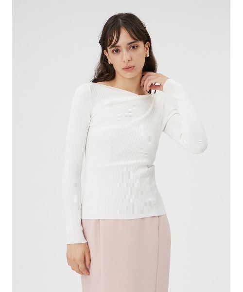 FRAY I.D（フレイアイディー）の「タックデコルテリブニット（ニット