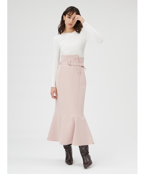 【新品】FRAY I.D タックデコルテリブニット black FRAY I.D（フレイアイディー）の「タックドレープデコルテ