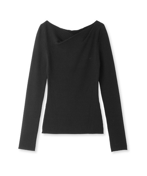 【新品】FRAY I.D タックデコルテリブニット black FRAY I.D（フレイアイディー）の「タックデコルテリブニット（ニット