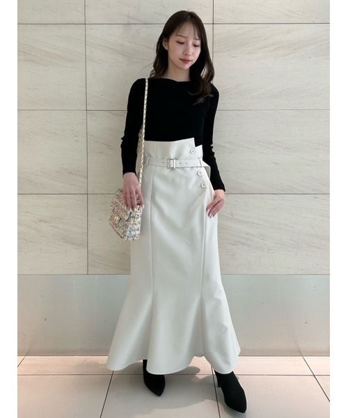 FRAY I.D（フレイアイディー）の「タックデコルテリブニット