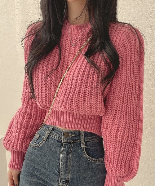 セール】ローゲージクロップドニット（ニット/セーター）｜Girly Doll