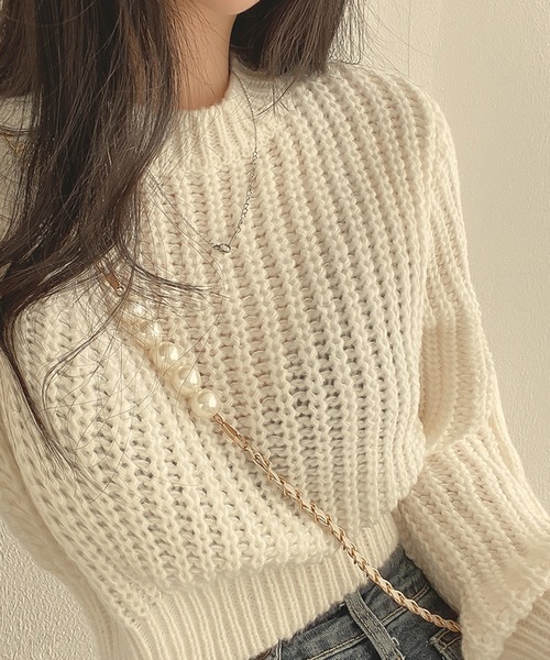 セール】ローゲージクロップドニット（ニット/セーター）｜Girly Doll