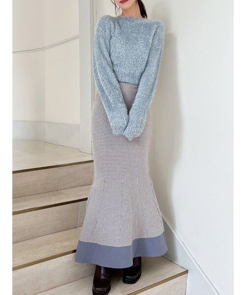 RESEXXY（リゼクシー）の「バナナスリーブラメニット（ニット/セーター・レディース・ピンク/ブルー/ベージュ・FREE）」の2枚目の写真