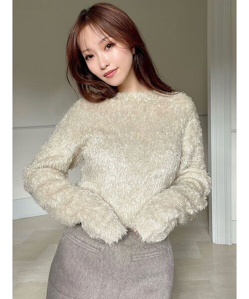 RESEXXY（リゼクシー）の「バナナスリーブラメニット（ニット/セーター・レディース・ピンク/ブルー/ベージュ・FREE）」の12枚目の写真