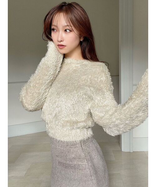 RESEXXY（リゼクシー）の「バナナスリーブラメニット（ニット/セーター・レディース・ピンク/ブルー/ベージュ・FREE）」の13枚目の写真