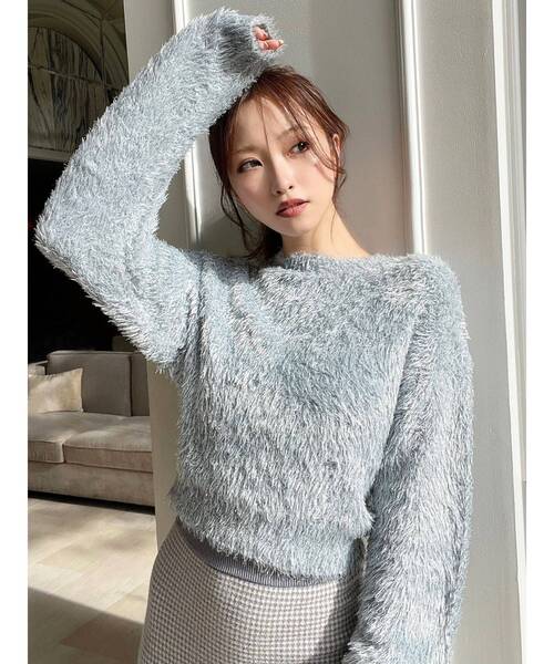 RESEXXY（リゼクシー）の「バナナスリーブラメニット（ニット/セーター・レディース・ピンク/ブルー/ベージュ・FREE）」の22枚目の写真