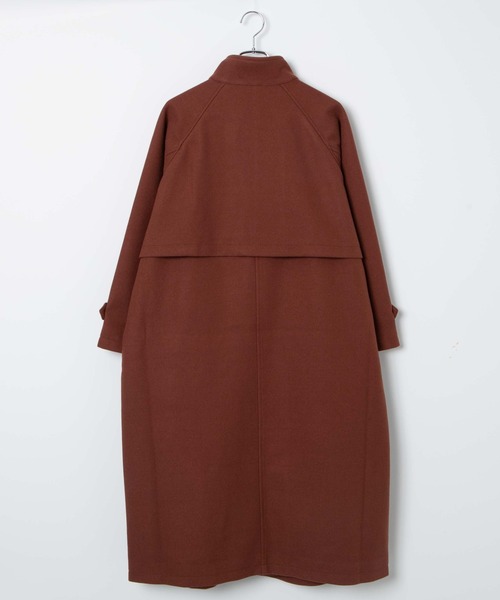WEGO（ウィゴー）の「WEGO/スタンドカラーロングコート（ステンカラーコート・レディース・ブラック/ダークオレンジ/アイボリー・FREE）」の11枚目の写真