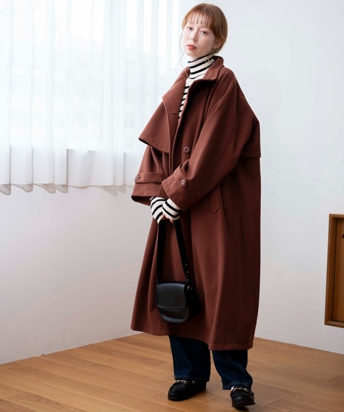 【セール】WEGO/スタンドカラーロングコート（ステンカラーコート）｜WEGO（ウィゴー）