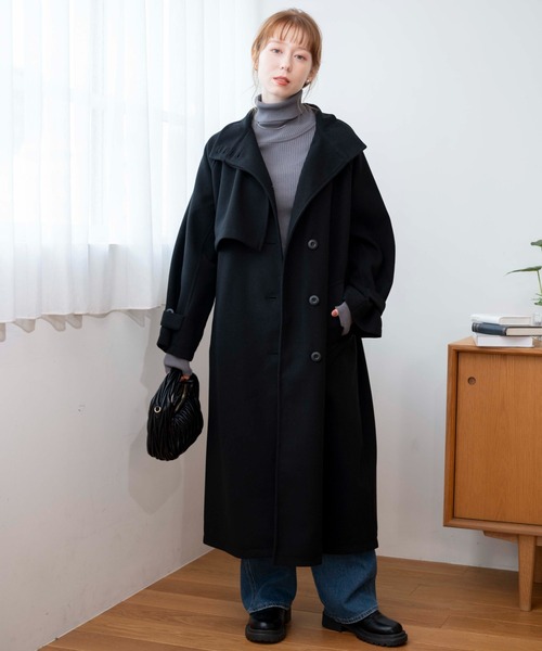 【セール】WEGO/スタンドカラーロングコート（ステンカラーコート）｜WEGO（ウィゴー）