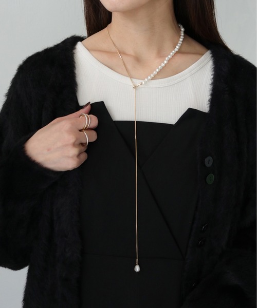 CLEIO(クレイオ)の「【cheriella】アシンメトリー淡水パール風スライドネックレス(ネックレス・レディース・シルバー/ゴールド・FREE)」の8枚目の写真