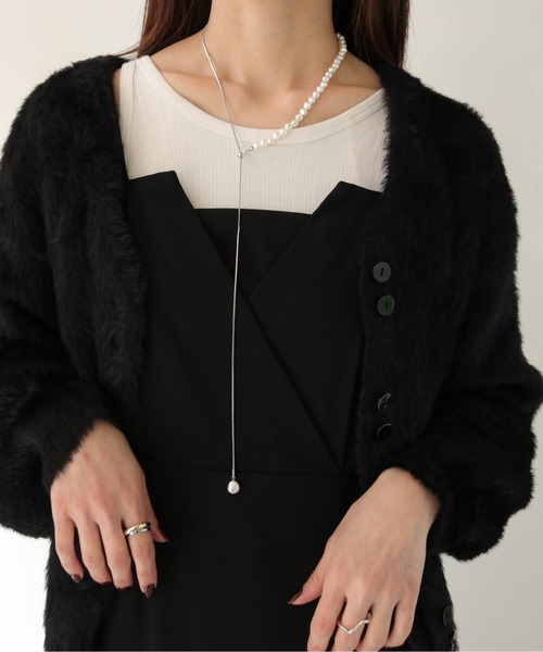 CLEIO(クレイオ)の「【cheriella】アシンメトリー淡水パール風スライドネックレス(ネックレス・レディース・シルバー/ゴールド・FREE)」の4枚目の写真