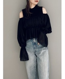 rienda | ペプラムチュールコンビニットトップス(ニット/セーター)