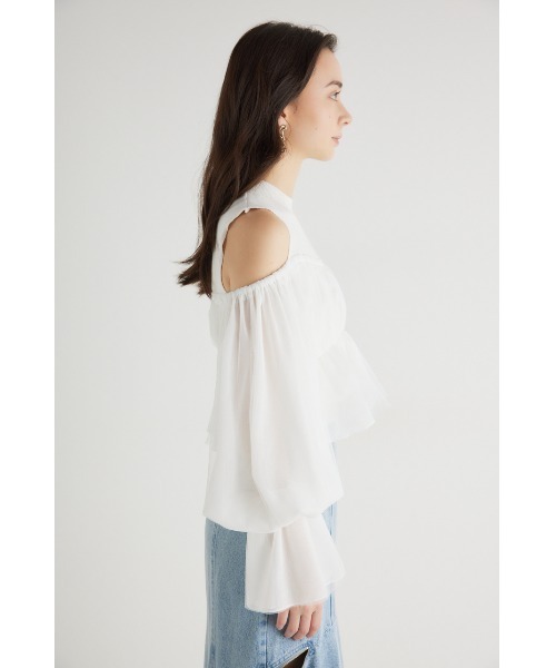 rienda（リエンダ）の「ペプラムチュールコンビニットトップス（ニット/セーター・レディース・ライトグレー/ブラック/アイボリー/ブルー・FREE）」の9枚目の写真