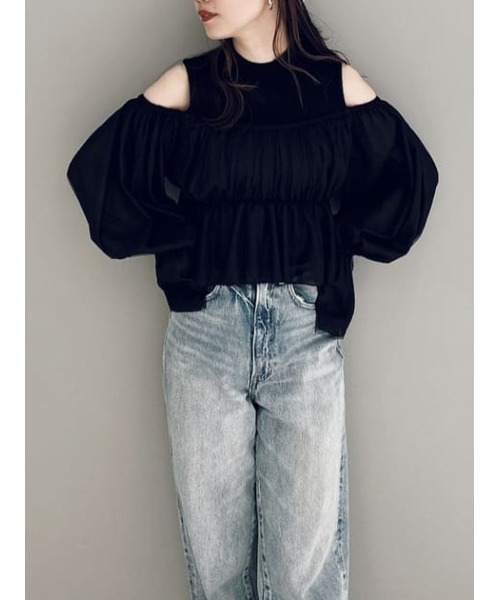 トップス　シェリエ　sheller ウィンドウチュールコンビニット rienda | ショルダーチュールコンビニットトップス (タンク