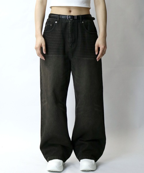 Starting Over(スターティングオーバー)の「12oz DENIM OVER-DIE BAGGY PANTS/オーバーダイ ヴィンテージライク デニムバギーパンツ(デニムパンツ・メンズ・ブルー系その他/ブラック系その他/ブラック/ブルー・L/XL/M)」の3枚目の写真