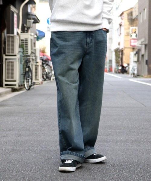 Starting Over(スターティングオーバー)の「12oz DENIM OVER-DIE BAGGY PANTS/オーバーダイ ヴィンテージライク デニムバギーパンツ(デニムパンツ・メンズ・ブルー系その他/ブラック系その他/ブラック/ブルー・L/XL/M)」の6枚目の写真