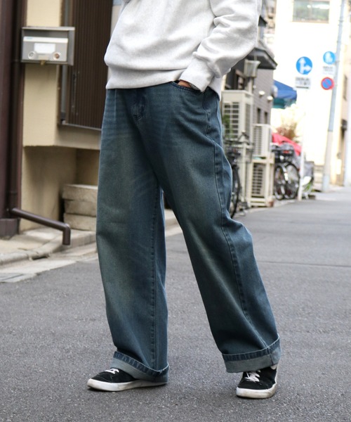 Starting Over(スターティングオーバー)の「12oz DENIM OVER-DIE BAGGY PANTS/オーバーダイ ヴィンテージライク デニムバギーパンツ(デニムパンツ・メンズ・ブルー系その他/ブラック系その他/ブラック/ブルー・L/XL/M)」の7枚目の写真