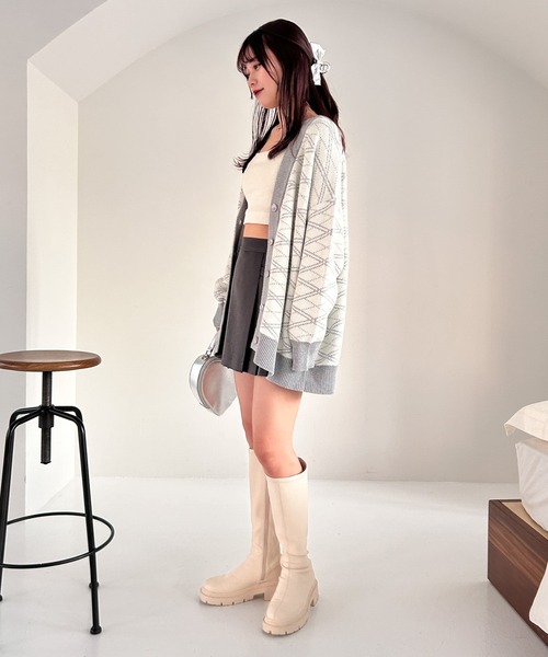 Heather(ヘザー)の「チェックチュニックニットカーディガン 106266(カーディガン/ボレロ・レディース・ホワイト系その他/グレー系その他/ピンク系その他・FREE)」の19枚目の写真
