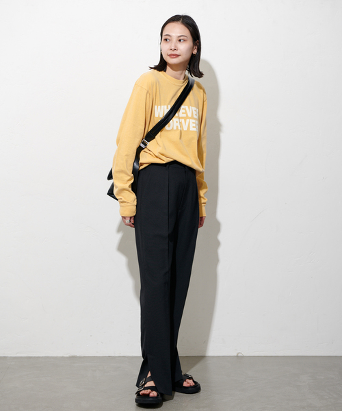 JOURNAL STANDARD(ジャーナルスタンダード)の「ガーメントダイロゴロングTシャツ(Tシャツ/カットソー・レディース・ブラック系その他/ホワイト/イエロー・FREE)」の4枚目の写真