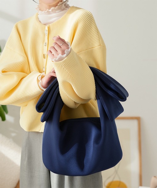 KOBE LETTUCE(コウベレタス)の「ビッグリボンダンボールバッグ(ハンドバッグ・レディース・ネイビー/ブラック/ピンク・FREE)」の10枚目の写真