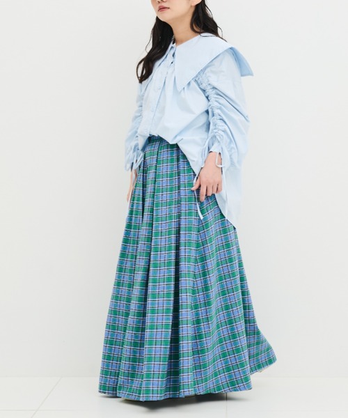 MERLOT(メルロー)の「チェックタックスカート(スカート・レディース・イエロー/ブルー・FREE/SMALL)」の10枚目の写真