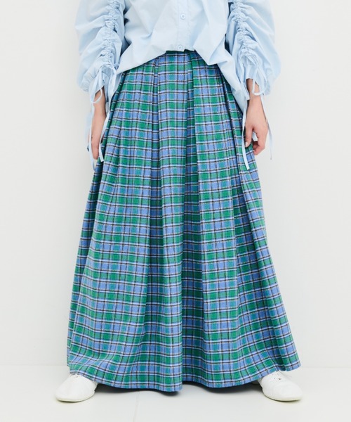 MERLOT(メルロー)の「チェックタックスカート(スカート・レディース・イエロー/ブルー・FREE/SMALL)」の6枚目の写真