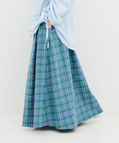 MERLOT(メルロー)の「チェックタックスカート(スカート・レディース・イエロー/ブルー・FREE/SMALL)」の5枚目の写真