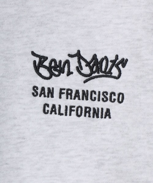 BEN DAVIS/ベンデイビス TAGGING ZIP HOODIE/オーバーサイズ 裏毛 ロゴ ワンポイント刺繍 バックプリント スウェット ジップアップパーカー