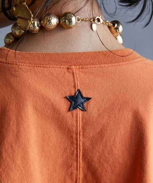 GEVS.（ジェイヴィス）の「＜大きいサイズ＞ 綿100％ピグメント製品染2点セット（ロングスリーブカットソー+タンクトップ）GEVS.（Tシャツ/カットソー・レディース・オレンジ/チャコール・L/LL/3L/4L/5L）」の12枚目の写真