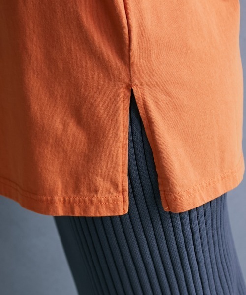 GEVS.（ジェイヴィス）の「＜大きいサイズ＞ 綿100％ピグメント製品染2点セット（ロングスリーブカットソー+タンクトップ）GEVS.（Tシャツ/カットソー・レディース・オレンジ/チャコール・L/LL/3L/4L/5L）」の14枚目の写真