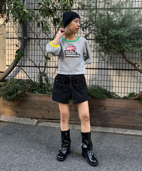 HELLO.SANFRANCISCO（ハローサンフランシスコ）の「【HELLO.SANFRANCISCO/ハローサンフランシスコ】ASSコラボワッフルボリュームTEE（Tシャツ/カットソー・レディース・グレー/ライム/アイボリー・FREE）」の5枚目の写真