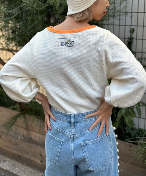 HELLO.SANFRANCISCO（ハローサンフランシスコ）の「【HELLO.SANFRANCISCO/ハローサンフランシスコ】ASSコラボワッフルボリュームTEE（Tシャツ/カットソー・レディース・グレー/ライム/アイボリー・FREE）」の11枚目の写真