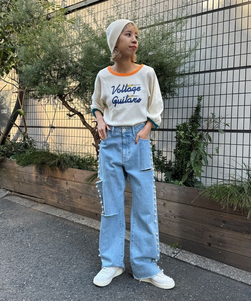 HELLO.SANFRANCISCO（ハローサンフランシスコ）の「【HELLO.SANFRANCISCO/ハローサンフランシスコ】ASSコラボワッフルボリュームTEE（Tシャツ/カットソー・レディース・グレー/ライム/アイボリー・FREE）」の12枚目の写真