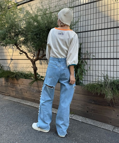 HELLO.SANFRANCISCO（ハローサンフランシスコ）の「【HELLO.SANFRANCISCO/ハローサンフランシスコ】ASSコラボワッフルボリュームTEE（Tシャツ/カットソー・レディース・グレー/ライム/アイボリー・FREE）」の14枚目の写真