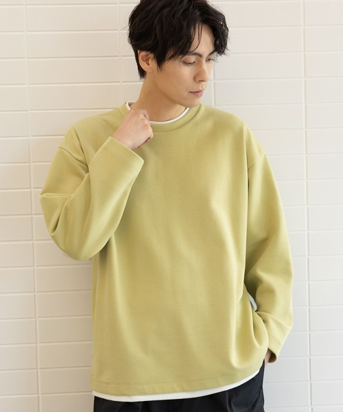 LAKOLE(ラコレ)の「ダンボールレイヤードロンT / 100767(Tシャツ/カットソー・メンズ・イエロー/ネイビー/サンドグレー/グリーン・LARGE/X-LARGE/MEDIUM)」の2枚目の写真