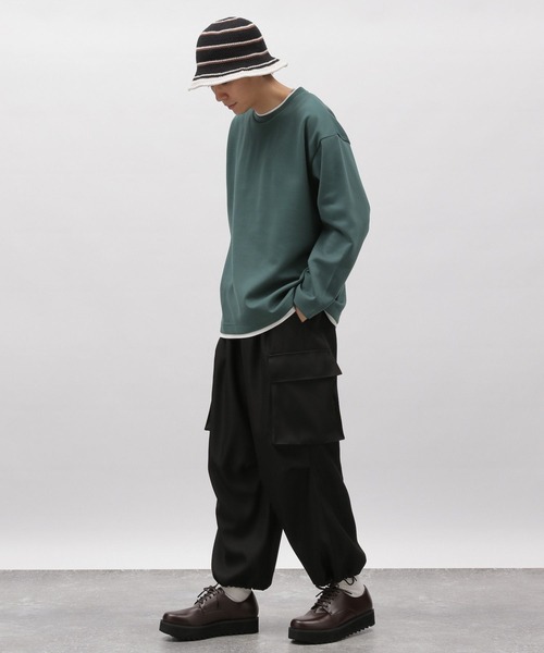 LAKOLE(ラコレ)の「ダンボールレイヤードロンT / 100767(Tシャツ/カットソー・メンズ・イエロー/ネイビー/サンドグレー/グリーン・LARGE/X-LARGE/MEDIUM)」の5枚目の写真