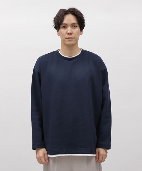 LAKOLE(ラコレ)の「ダンボールレイヤードロンT / 100767(Tシャツ/カットソー・メンズ・イエロー/ネイビー/サンドグレー/グリーン・LARGE/X-LARGE/MEDIUM)」の8枚目の写真
