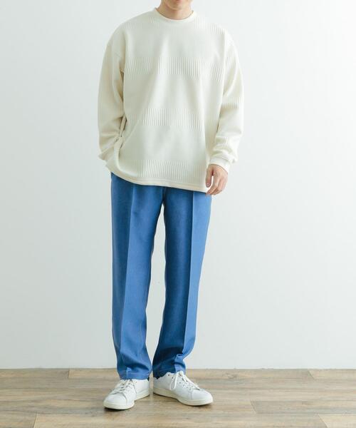 ITEMS URBANRESEARCH(アイテムズ アーバンリサーチ)の「JQ ランダムボーダー プルオーバー(Tシャツ/カットソー・メンズ・ブラック/オフホワイト/チャコールグレー・MEDIUM/LARGE)」の4枚目の写真