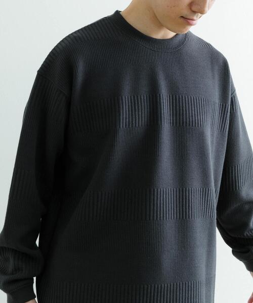 ITEMS URBANRESEARCH(アイテムズ アーバンリサーチ)の「JQ ランダムボーダー プルオーバー(Tシャツ/カットソー・メンズ・ブラック/オフホワイト/チャコールグレー・MEDIUM/LARGE)」の7枚目の写真