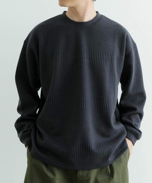 ITEMS URBANRESEARCH(アイテムズ アーバンリサーチ)の「JQ ランダムボーダー プルオーバー(Tシャツ/カットソー・メンズ・ブラック/オフホワイト/チャコールグレー・MEDIUM/LARGE)」の8枚目の写真