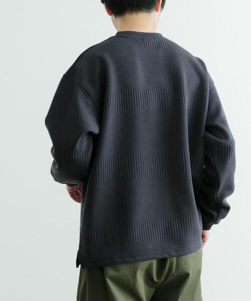 ITEMS URBANRESEARCH(アイテムズ アーバンリサーチ)の「JQ ランダムボーダー プルオーバー(Tシャツ/カットソー・メンズ・ブラック/オフホワイト/チャコールグレー・MEDIUM/LARGE)」の10枚目の写真