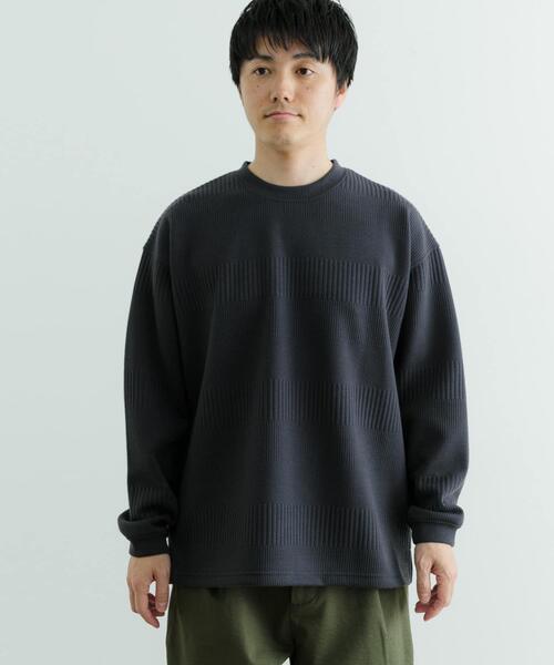 ITEMS URBANRESEARCH(アイテムズ アーバンリサーチ)の「JQ ランダムボーダー プルオーバー(Tシャツ/カットソー・メンズ・ブラック/オフホワイト/チャコールグレー・MEDIUM/LARGE)」の12枚目の写真