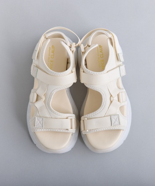 one after another NICE CLAUP(ワンアフターアナザーナイスクラップ)の「ミルキーソールスポサン(サンダル・レディース・アイボリー/ブラック・S/M/L)」の3枚目の写真