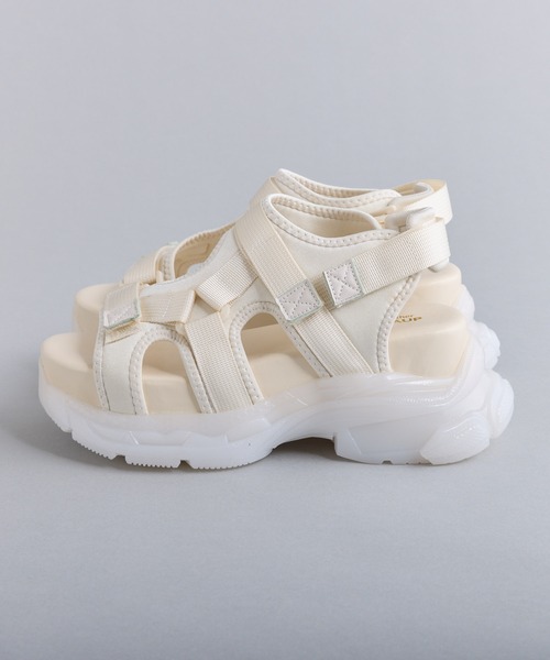 one after another NICE CLAUP(ワンアフターアナザーナイスクラップ)の「ミルキーソールスポサン(サンダル・レディース・アイボリー/ブラック・S/M/L)」の4枚目の写真